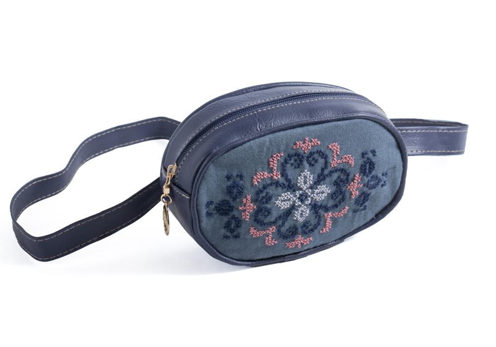Waist Bag | With Hand Embroidery | Blue Color
